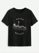 Skull Round Neck Short Sleeve T-Shirt - Charming Charlie