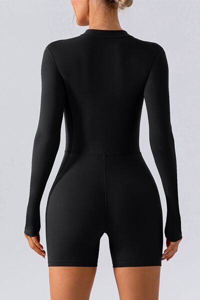 Half Zip Long Sleeve Active Romper – Charming Charlie