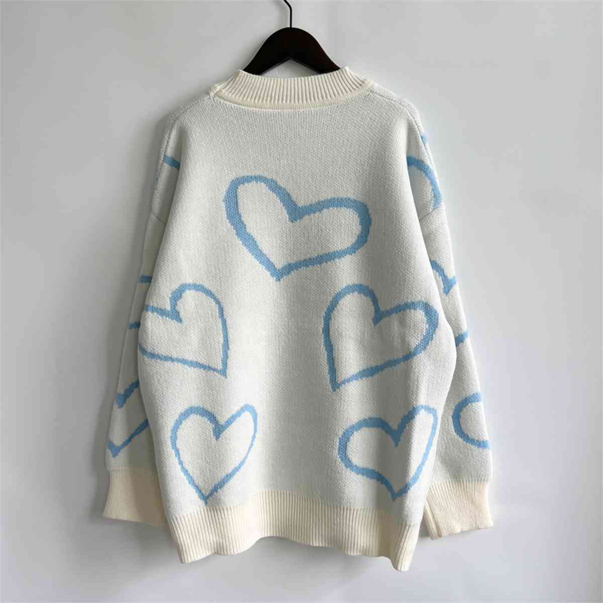 Heart Pattern Long Sleeve Sweater – Charming Charlie