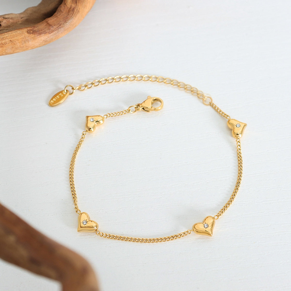 Titanium Steel Zircon Heart Bracelet - Charming Charlie