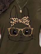 Rabbit Graphic Round Neck Short Sleeve T-Shirt - Charming Charlie
