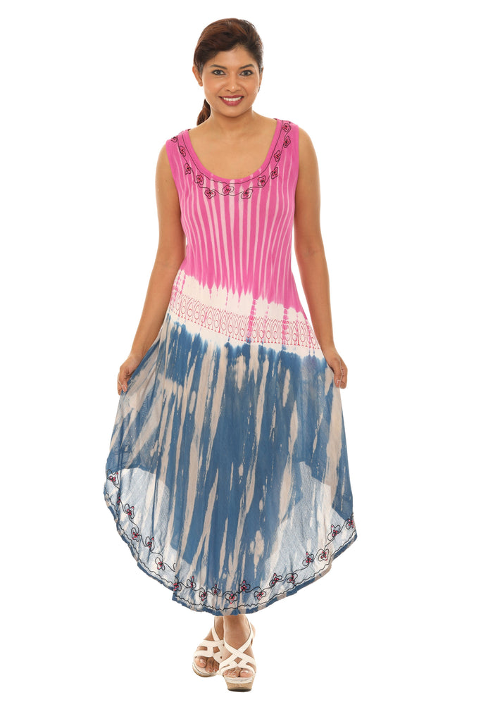 Tie dye Long Rayon Sundress - Shoreline Wear, Inc.