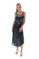 Tie-Dye With Embroidery Neckline Rayon Sundress - Shoreline Wear, Inc.