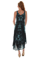 Tie-Dye With Embroidery Neckline Rayon Sundress - Shoreline Wear, Inc.