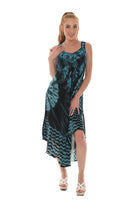 Tie-Dye With Embroidery Neckline Rayon Sundress - Shoreline Wear, Inc.