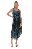 Tie-Dye With Embroidery Neckline Rayon Sundress - Shoreline Wear, Inc.