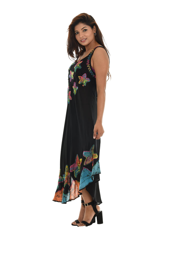 Starfish Sleeveless Midi Dress - Shoreline Wear, Inc.