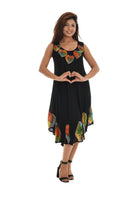 Embroidered Hearts Curved-Hem Midi Dress - Shoreline Wear, Inc.