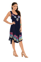 Embroidered Hearts Curved-Hem Midi Dress - Shoreline Wear, Inc.