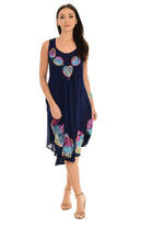 Embroidered Hearts Curved-Hem Midi Dress - Shoreline Wear, Inc.