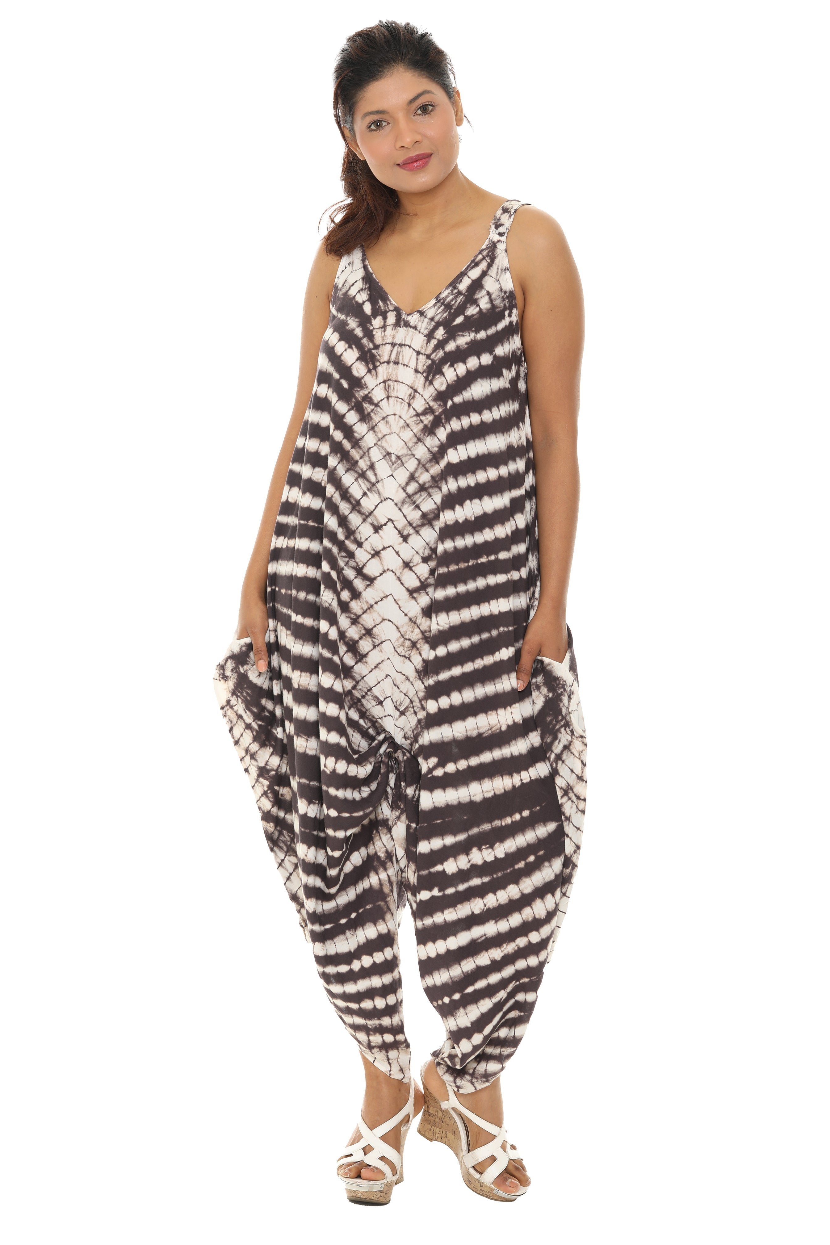 Tie Dye Sleeveless Women Harem Jumpsuit - Shoreline Wear, Inc.