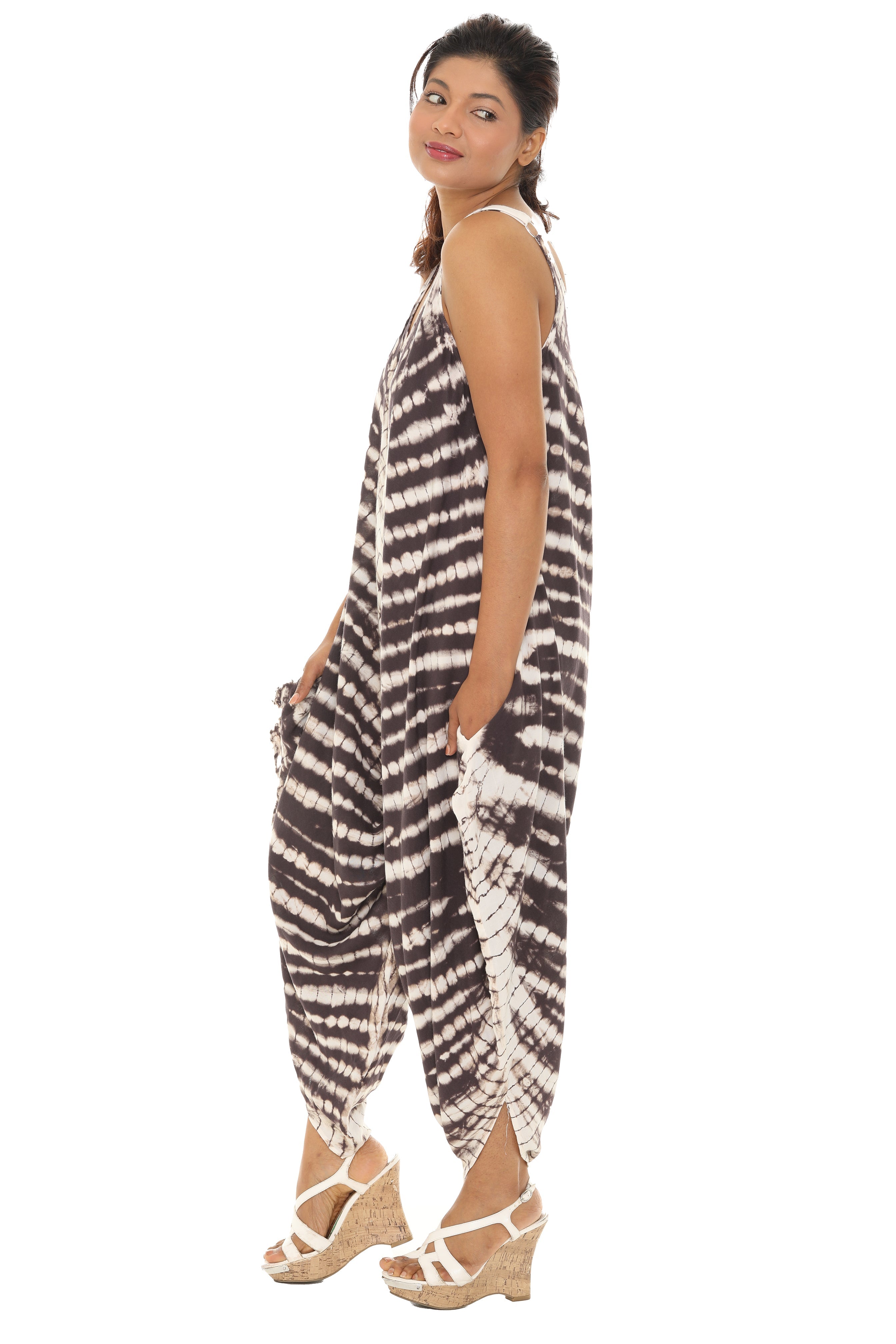 Tie Dye Sleeveless Women Harem Jumpsuit - Shoreline Wear, Inc.