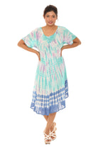 Tie Dye Short sleeves Midi Dress - Shoreline Wear, Inc.