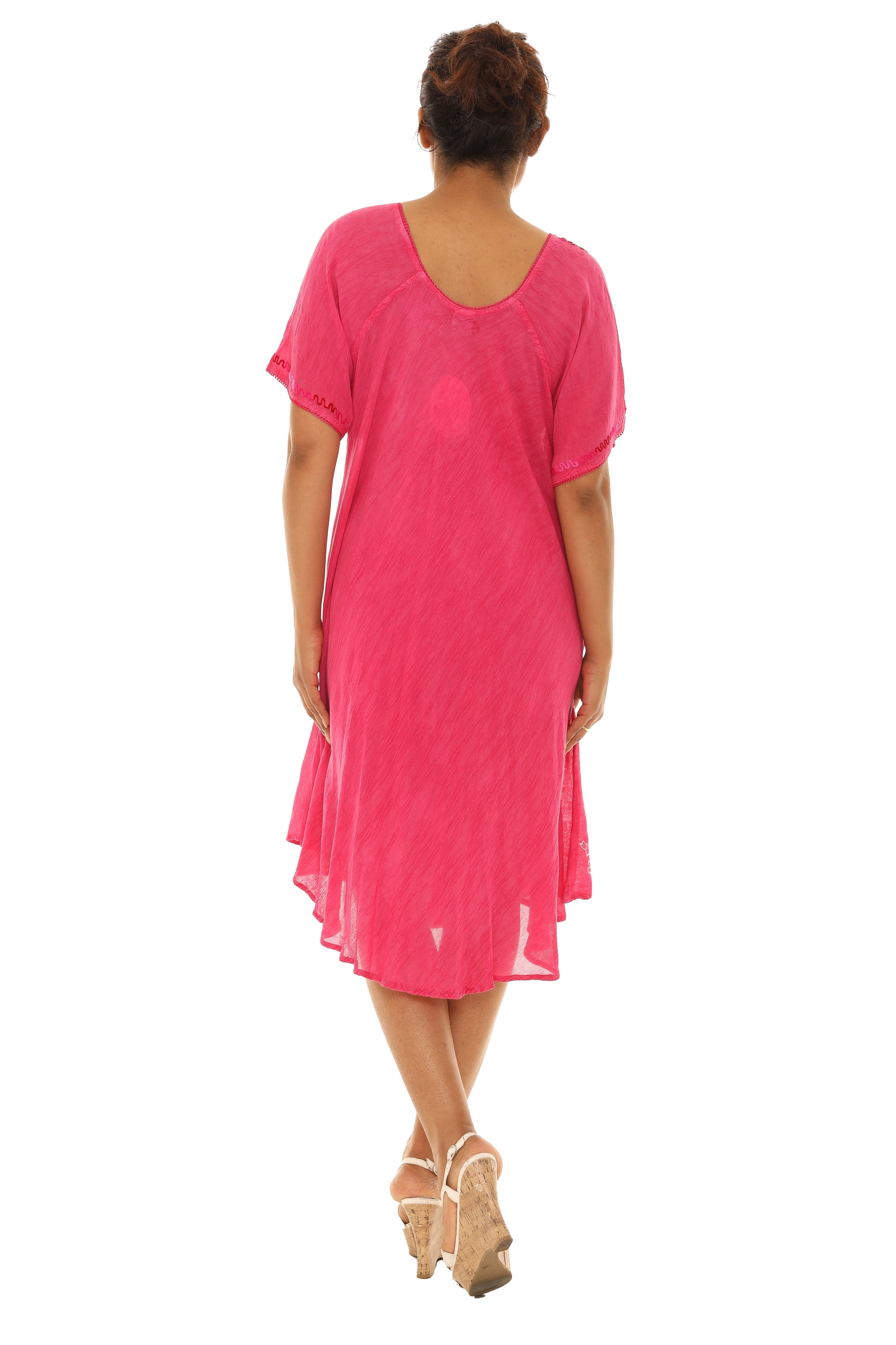 Tie-Dye With Short Sleeves Rayon Sundress - Shoreline Wear, Inc.
