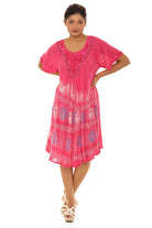 Tie-Dye With Short Sleeves Rayon Sundress - Shoreline Wear, Inc.