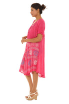 Tie-Dye With Short Sleeves Rayon Sundress - Shoreline Wear, Inc.