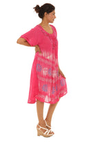 Tie-Dye With Short Sleeves Rayon Sundress - Shoreline Wear, Inc.