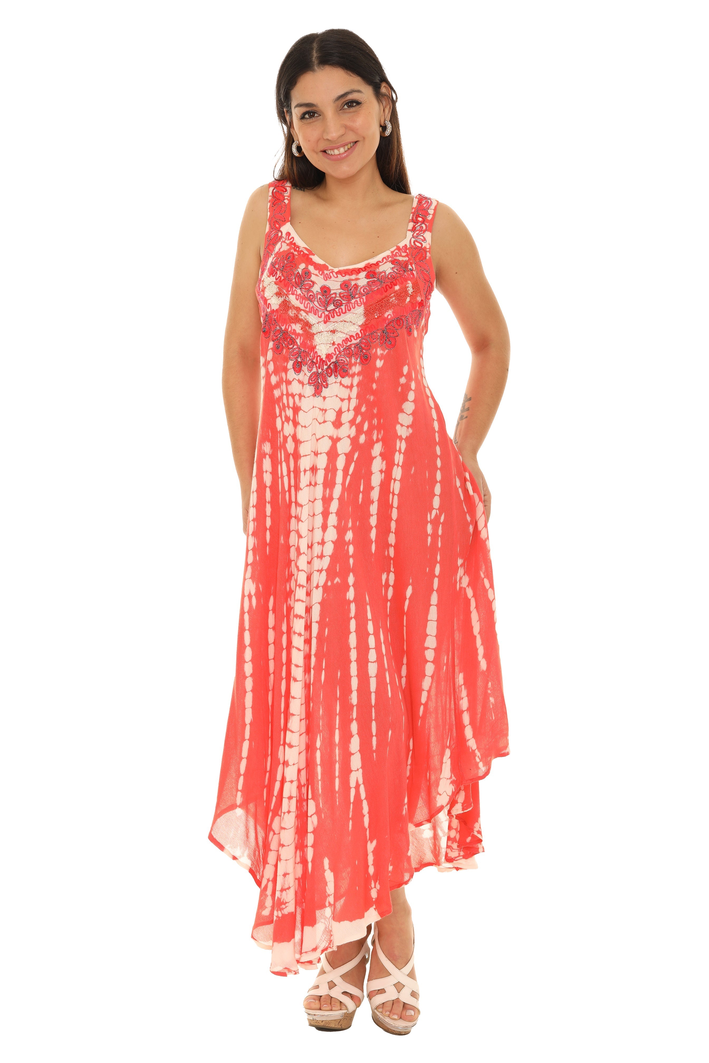 Tie Dye Sleeveless Long Sundress - Shoreline Wear, Inc.