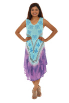 Butterflies With Two Tone Midi Rayon Sundress - Shoreline Wear, Inc.