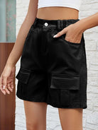 Pocketed High Waist Denim Shorts - Charming Charlie