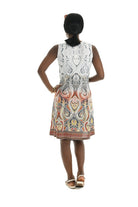 Paisley Puff Grey Dress With Front Zip - Shoreline Wear, Inc.