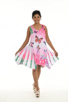 Sleeveless Colorful Butterflies & Bubble Print Short Dress - Shoreline Wear, Inc.