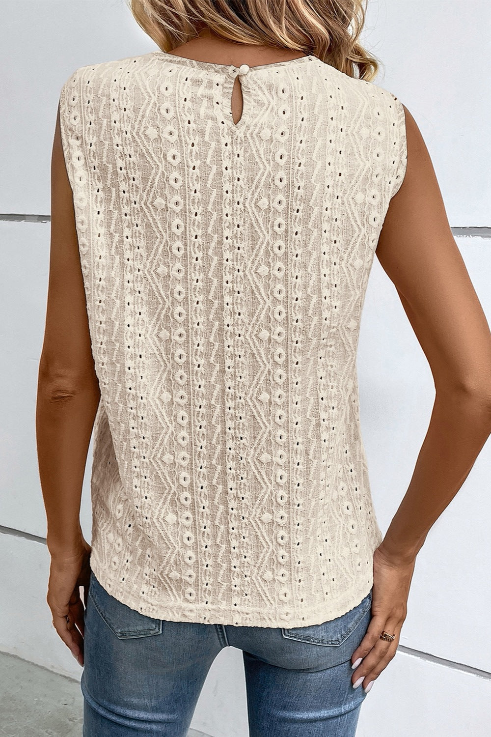 Lace Detail Eyelet Tank - Charming Charlie