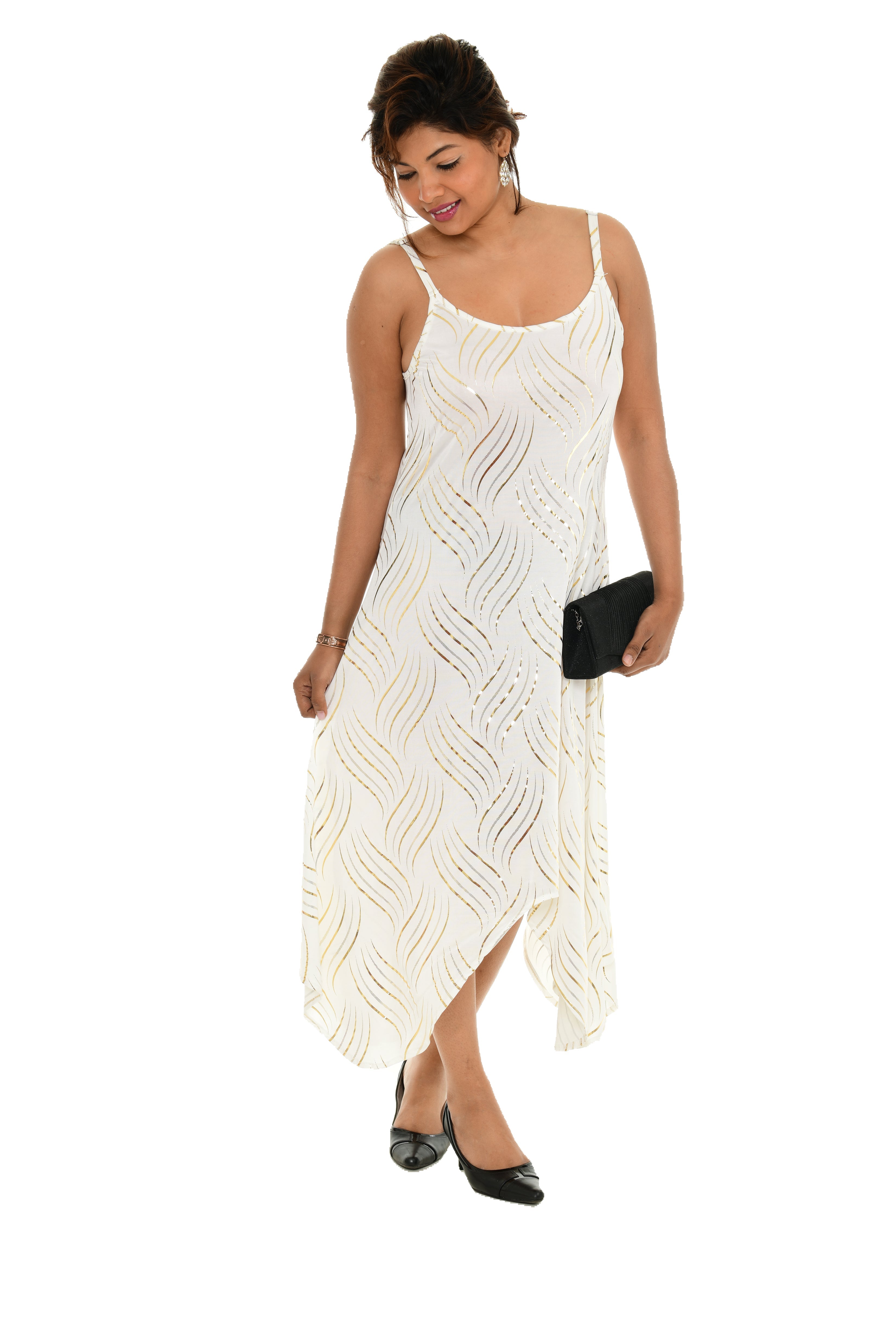 Abstract Waves Sleeveless Side tail Dress - Shoreline Wear, Inc.