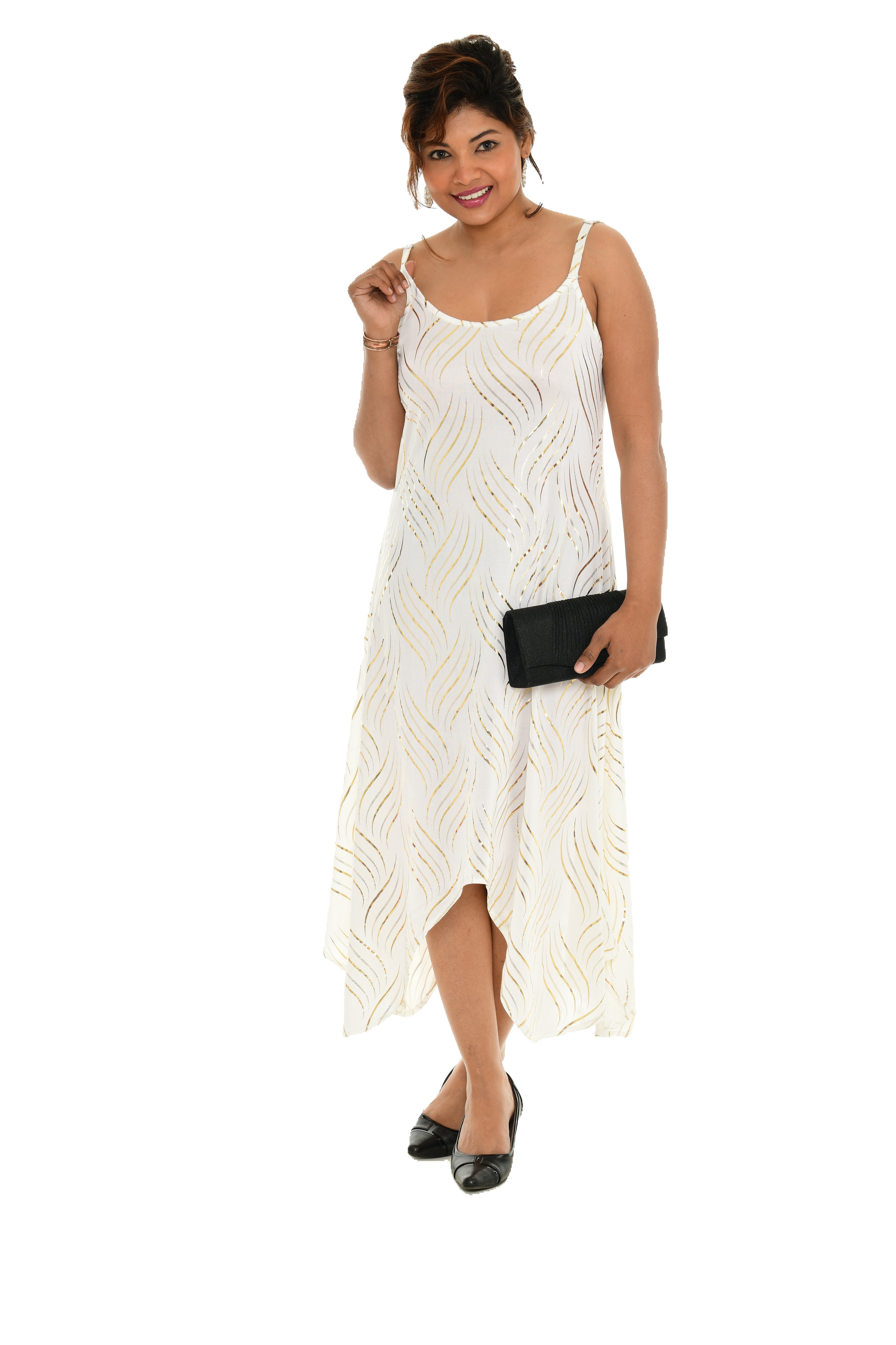 Abstract Waves Sleeveless Side tail Dress - Shoreline Wear, Inc.