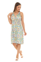 Floral Abstract Gold Foil Halter Dress - Shoreline Wear, Inc.