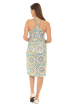 Floral Abstract Gold Foil Halter Dress - Shoreline Wear, Inc.