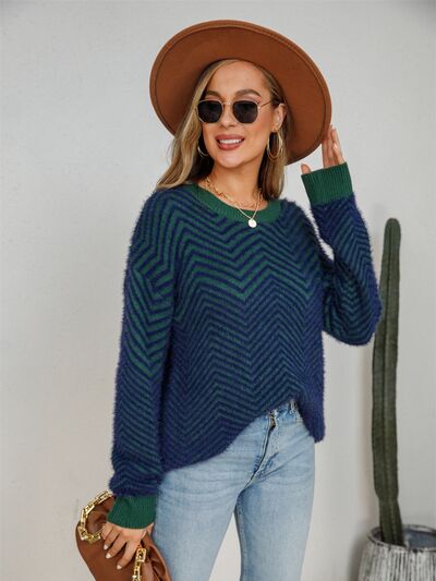 LOVER Round Neck Dropped Shoulder Sweatshirt