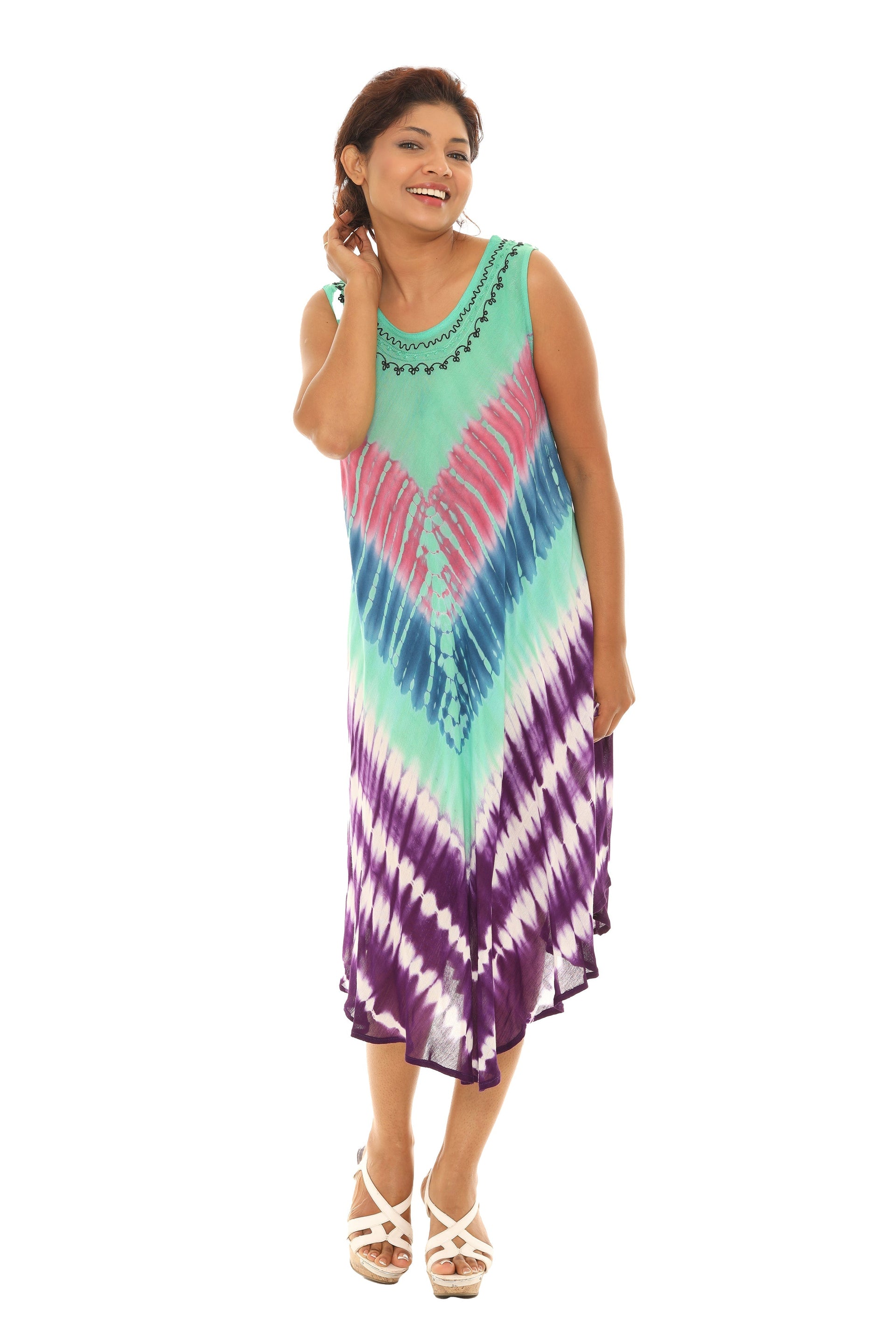 open lace back dress Pastel Galaxy Tie Dye Dress Small