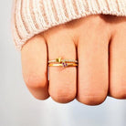 18K Gold-Plated 925 Sterling Silver Double-Layered Ring - Charming Charlie