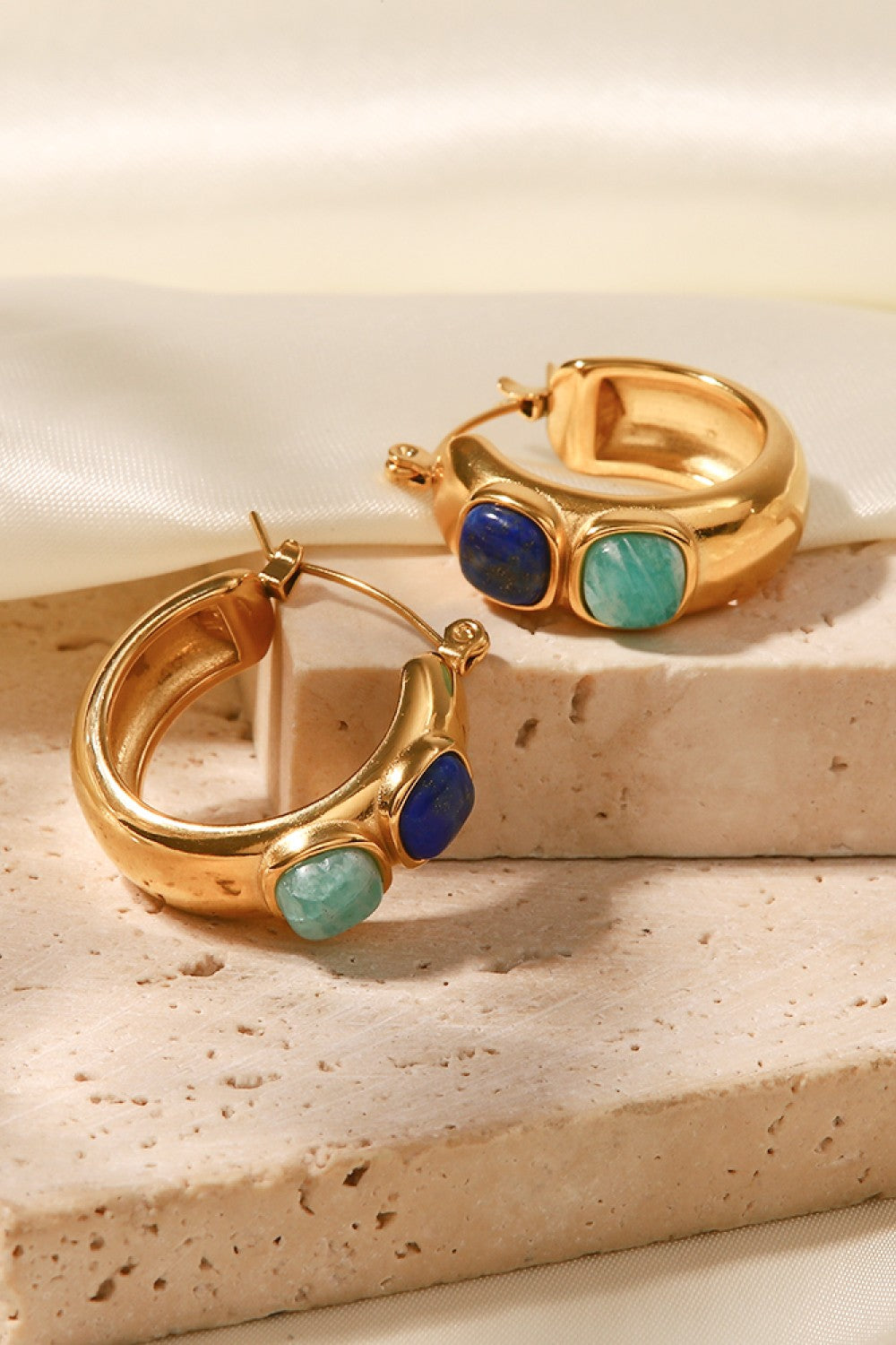 Stainless Steel 18K GoldPlated Hoop Earrings Charming Charlie