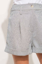 And The Why Pin Striped High Waist Rolled Shorts - Charming Charlie