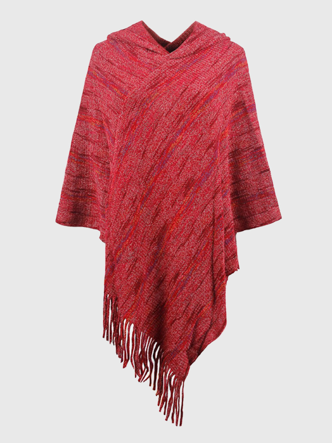 Fringe Hem Hooded Poncho - Charming Charlie