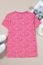 Animal Print Round Neck Short Sleeve T-Shirt - Charming Charlie