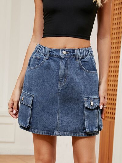High Waist Denim Skirt - Charming Charlie