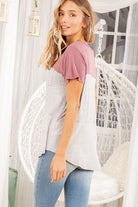 Heimish Color Block Striped Round Neck Short Sleeve T-Shirt - Charming Charlie