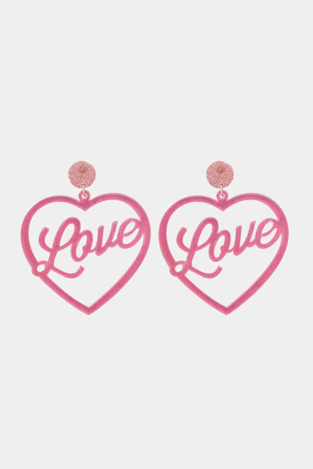 Heart Shape Acrylic Dangle Earrings - Charming Charlie