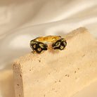 Inlaid Zircon Oil Drip Open Ring - Charming Charlie