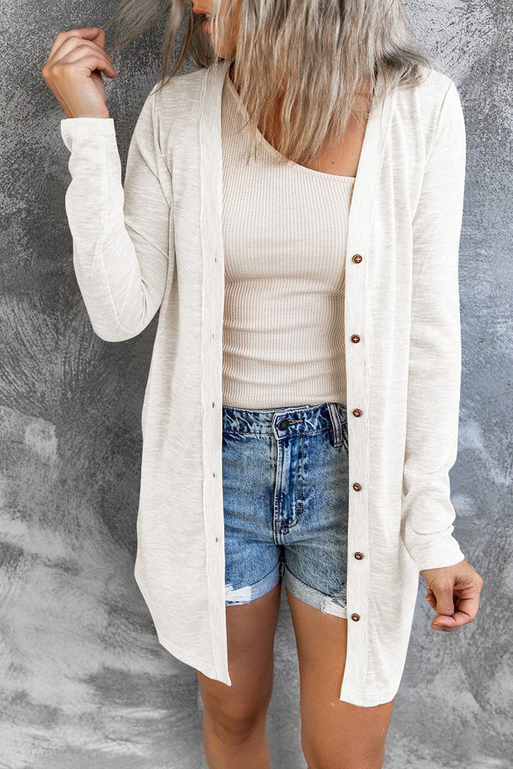 White long line clearance cardigan