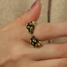 Inlaid Zircon Oil Drip Open Ring - Charming Charlie
