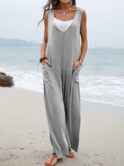 Full Size Wide Strap Jumpsuit with Pockets - Charming Charlie