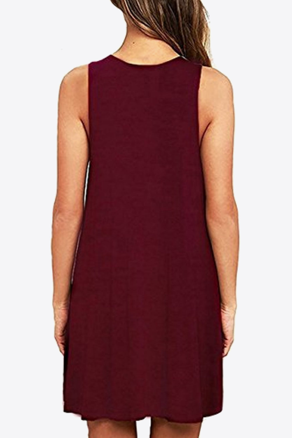 Full Size Round Neck Sleeveless Dress with Pockets – Charming Charlie