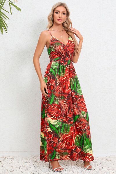 Printed Surplice Maxi Cami Dress - Charming Charlie
