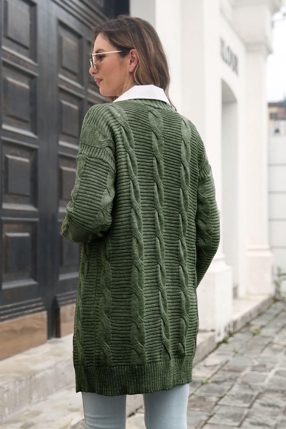 Open Front Cable-Knit Cardigan – Charming Charlie