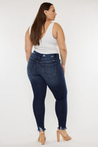 Kancan Full Size Cat's Whiskers Raw Hem High Waist Jeans - Charming Charlie