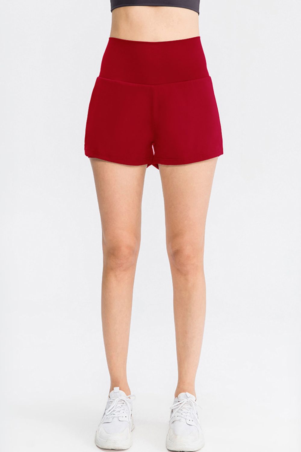 Wide Waistband Sports Shorts with Pockets - Charming Charlie